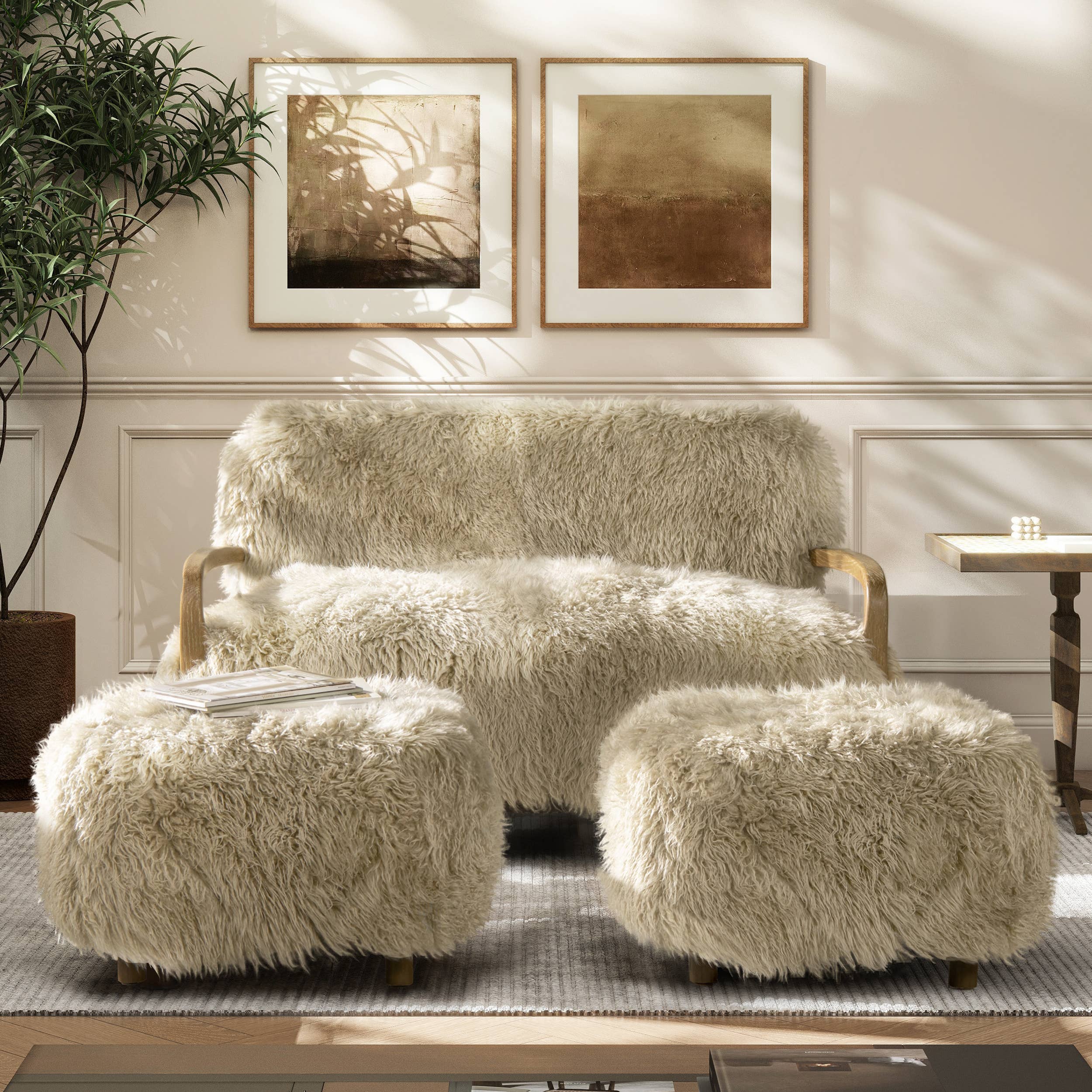 Jennifer Taylor Home - Wholesale Chair - Enchante Mongolian Sheepskin Living Room Seating Collection4