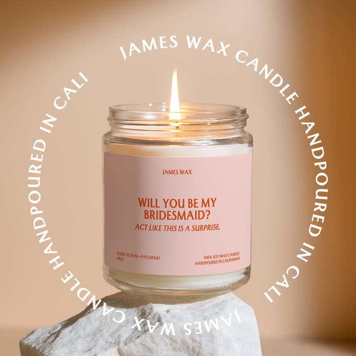 James Wax - Wholesale Jar/Filled Candle - Bridesmaid Gift Will You Be My Bridesmaid? For Bridesmaids Wedding Party Gift F832