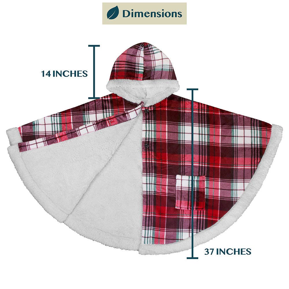 Pavilia – wholesale Poncho – Women's – Angel Wrap Hoodie Sherpa Poncho Blanket57