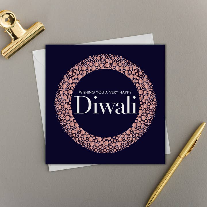 x6 Diwali Rose Gold Glitter tryckt krans för wholesale av Eastern Print Studio