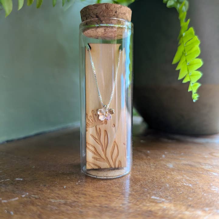 Banksia Botanicals - Wholesale Pendant/Charm Necklace - Cherry Blossom Silver Necklace4