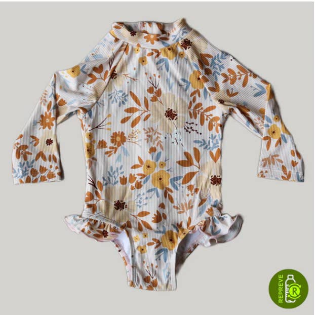 Costume rashie côtelé à volants - Tenny Floral pour la vente par Little Buck