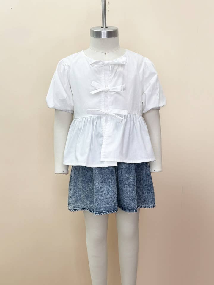 Massiv bomullspoplinblus för barn för wholesale av Oddi