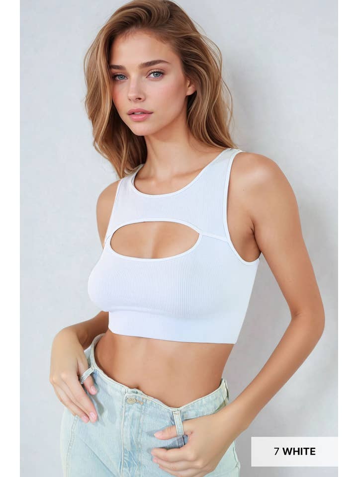 NIKIBIKI - Wholesale Knit Top - Women's - NS8097 - Ribbed Cutout Bra Top