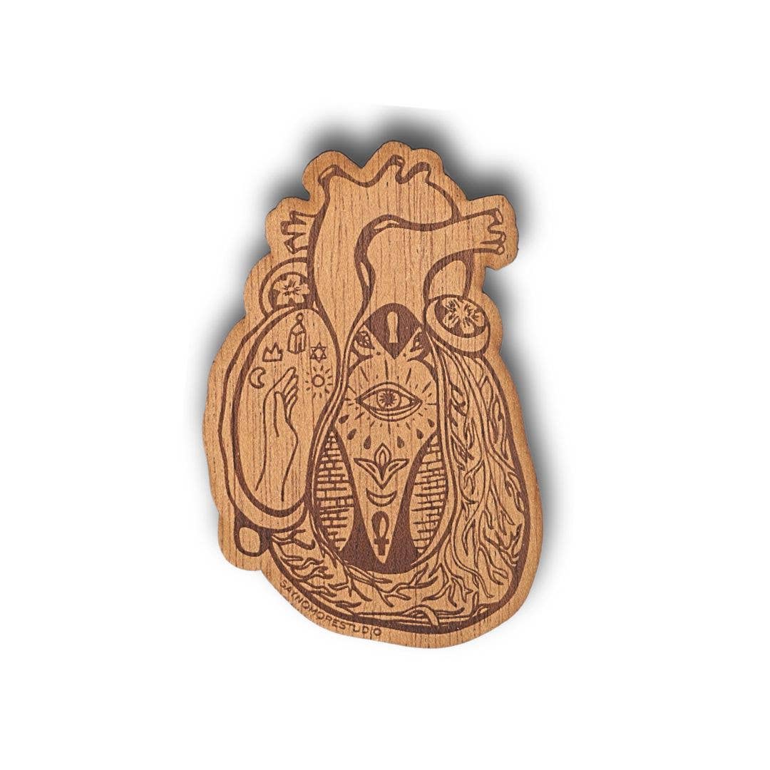 SayNoMore - Wholesale Sticker - Heart Chamber Sticker - Eco-Friendly Wooden Sticker