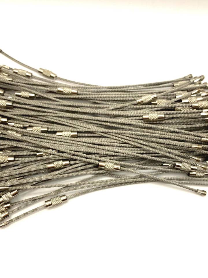 10 Count - 6 inch stainless steel wire cable - cup charms for wholesale by ASAP Craft Supplies
