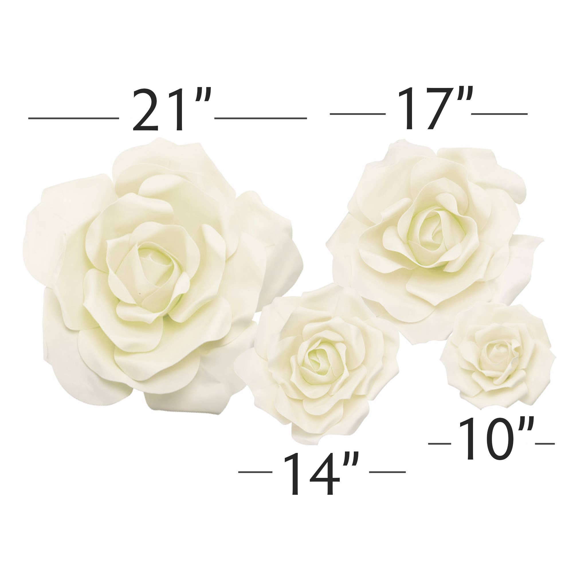 Ivoire Ensemble de fleurs en mousse Jumbo, ivoire en vente sur Faire1