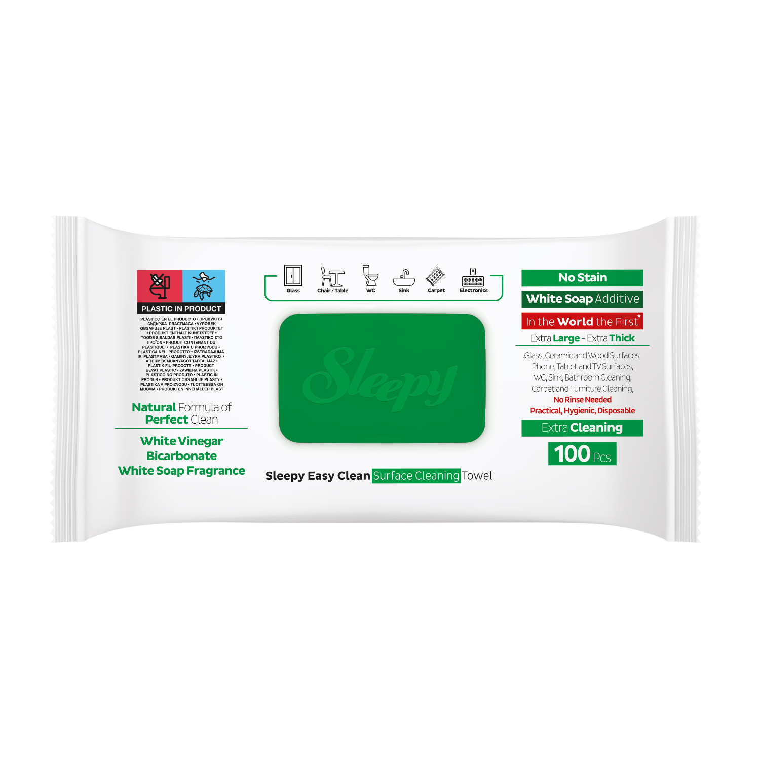 Sleepy - Vendita all'ingrosso Panni per pulire - Sleepy Salvietta Pulente Superfici con Additivo di Sapone Bianco - Pulizia Extra2