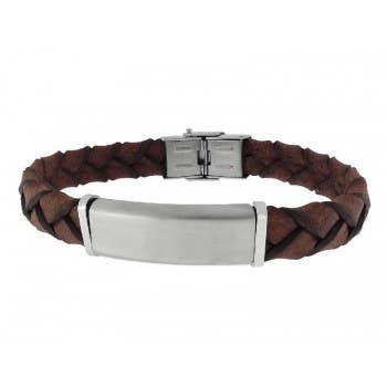Leather and steel bracelet for wholesale by Liska