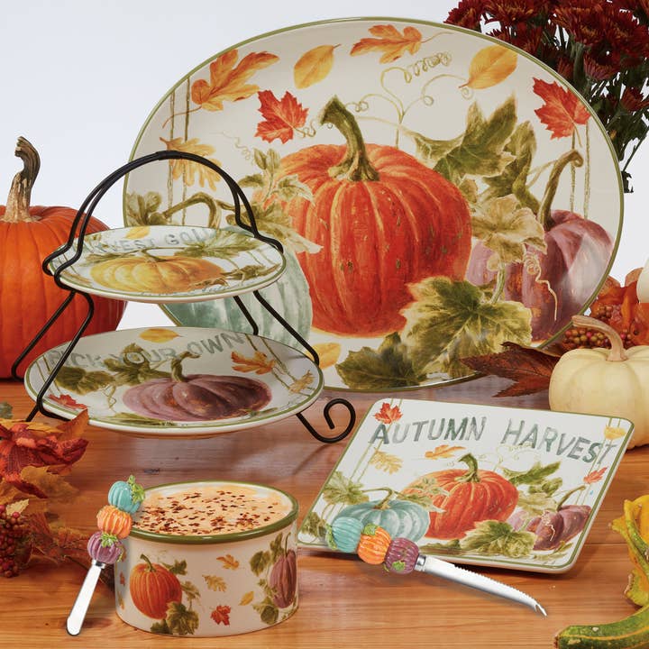 Certified International - Wholesale Platter - Sweet Autumn Harvest Fall Oval Platter 16 in x 12 in
