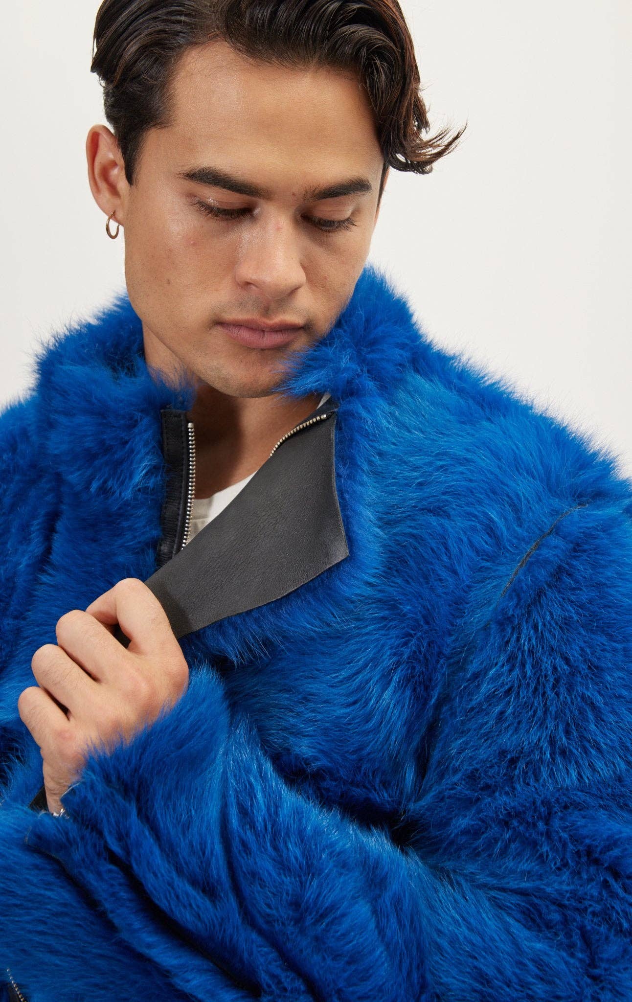 BLACK NAVY Men's Reversible Toscana Shearling Genuine Leather Jacket for wholesale on Faire3