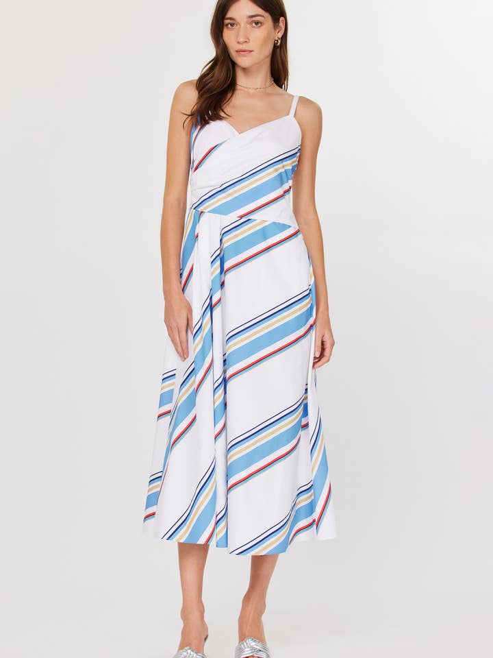 Midi-jurk met meerdere strepen en wikkel detail voor wholesale door Current Air