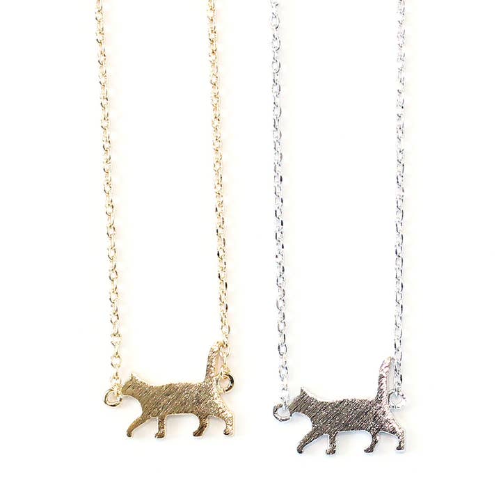 Walking Cat Charm Pendant Necklace Animal Gift Giving for wholesale by Rebecca Accessories LLC