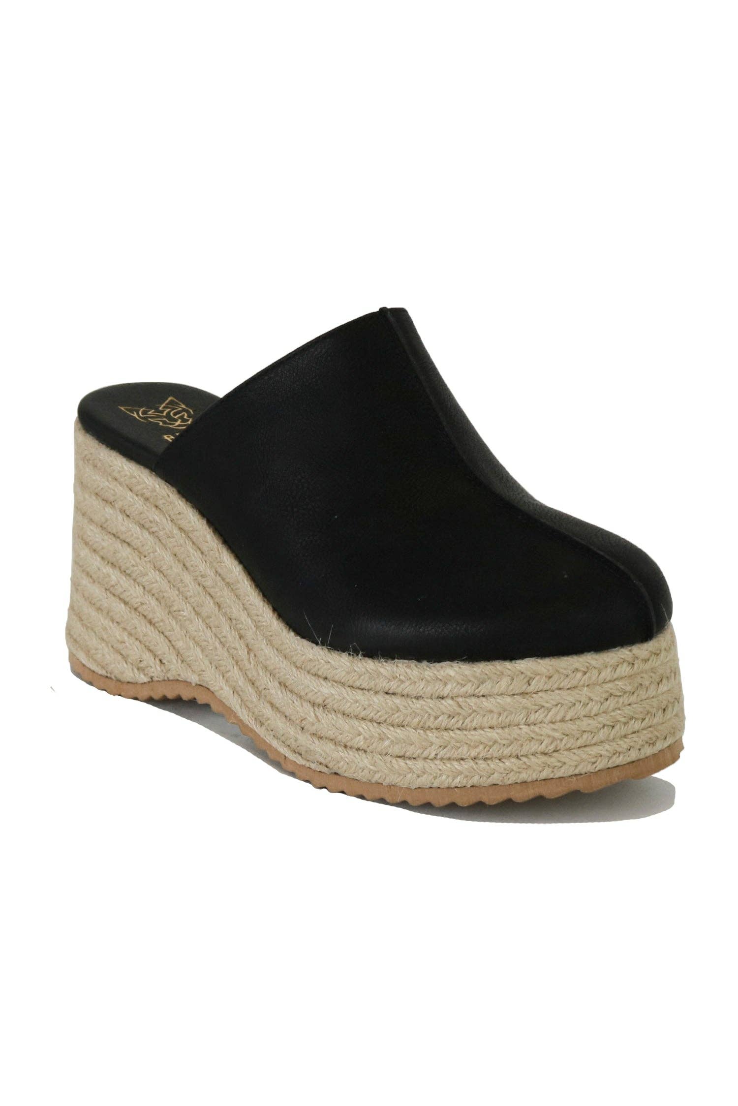 BEAST FASHION - Wholesale Wedges - Women's - NELLIE-01 Round Toe Espadrille Wedge Mule1