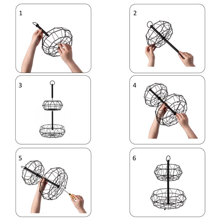 Quickway Imports - Wholesale Fruit Basket - 2 Tier Free Standing Countertop Fruit Basket for Kitchen4