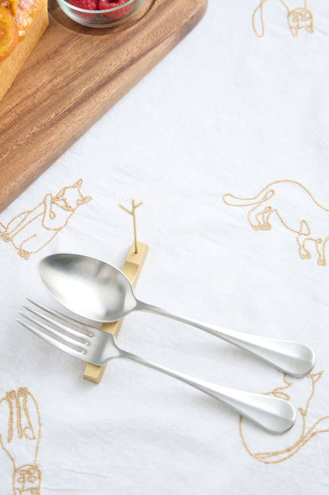 shesay – Suporte de colher por atacado – Descanso de talheres em LATÃO onde se podem colocar palitos4