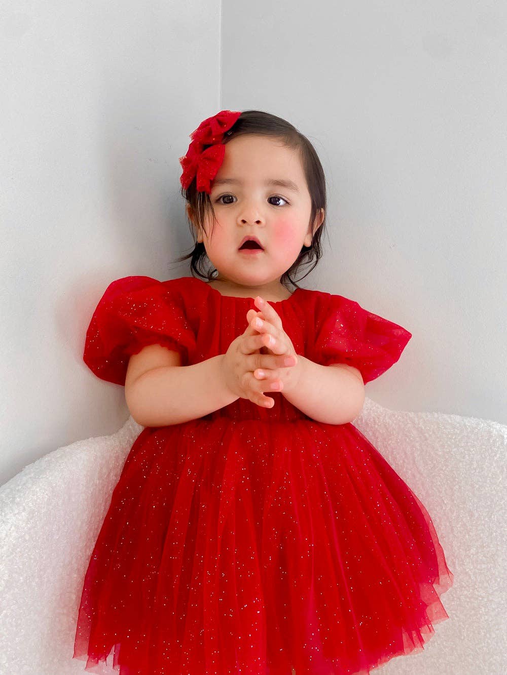 A Little Lacey - Wholesale Jumpsuit - Baby - Nina Red Sparkle Christmas Romper3