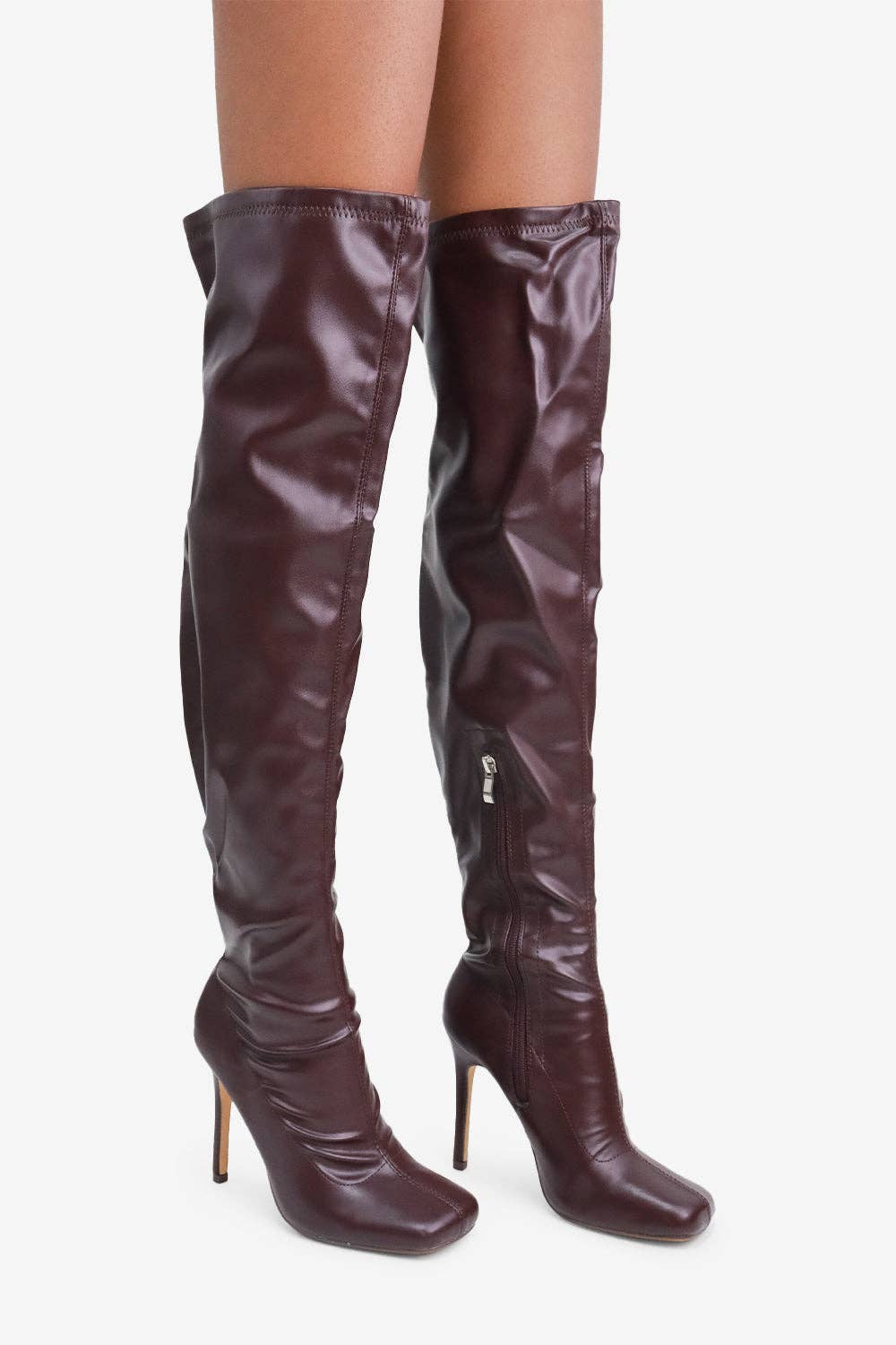 Lemonade Shoes - Wholesale Laarzen - Dames - That Glow - Dijhoge laarzen met stilettohak en ritssluiting aan de binnenzijde3