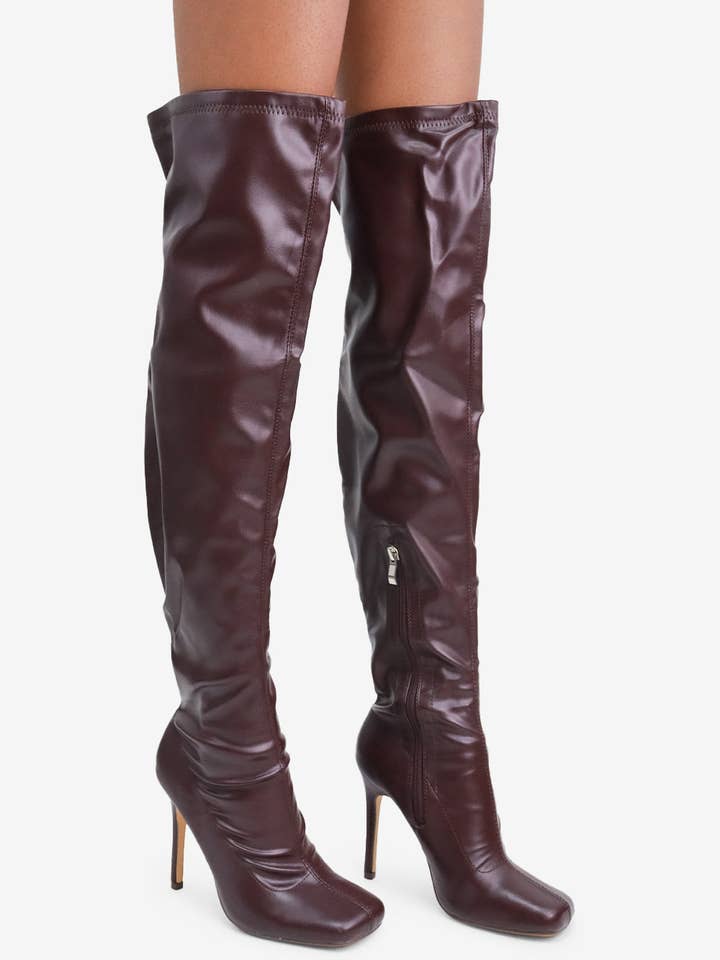 Lemonade Shoes - Wholesale Laarzen - Dames - That Glow - Dijhoge laarzen met stilettohak en ritssluiting aan de binnenzijde3