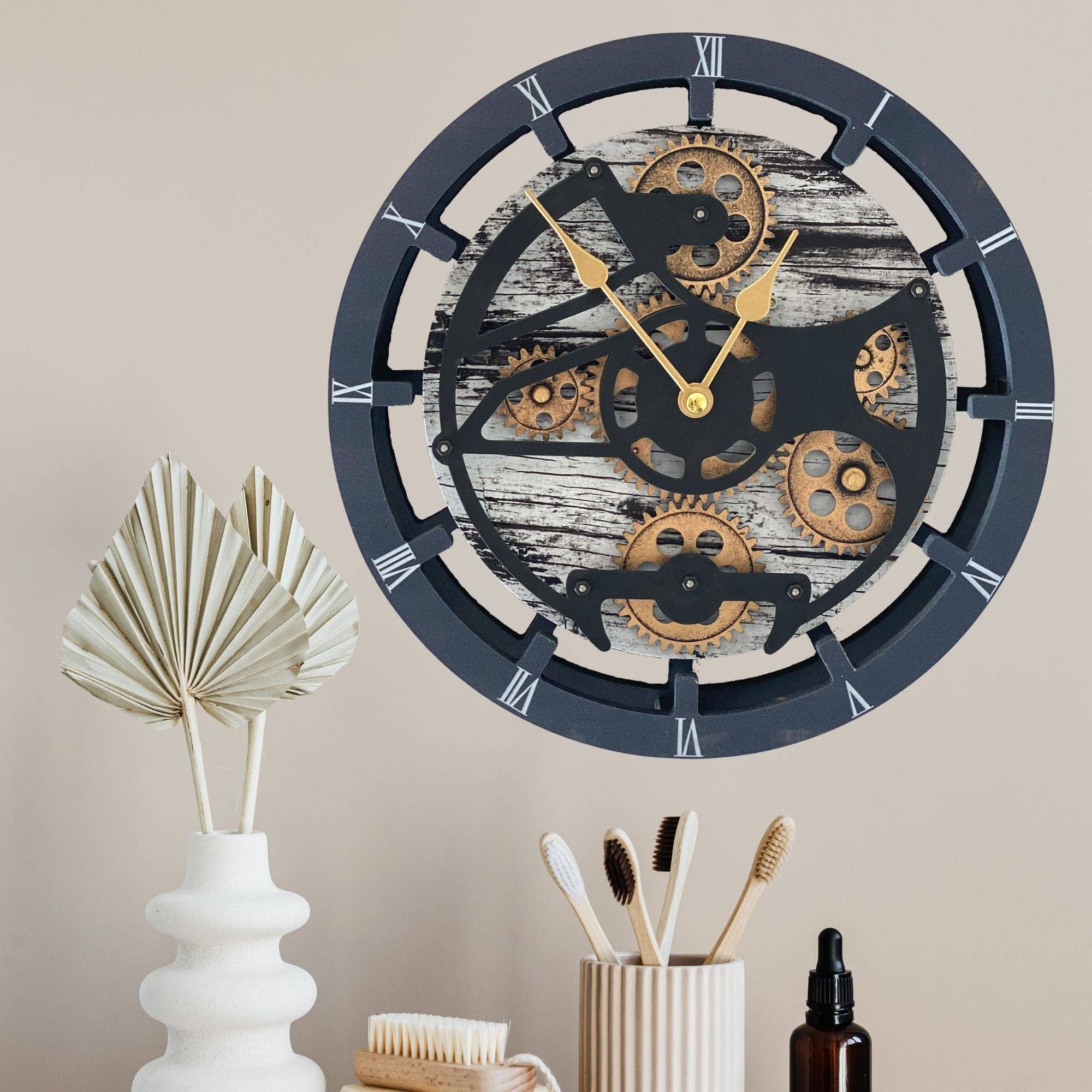 The Gears Clock - Wholesale Wall Clock - CANADA LINE WALL-DESK CLOCK 16 INCH GREY&WHITE11