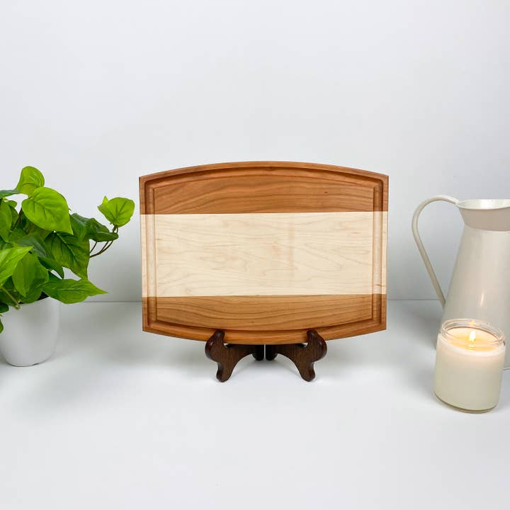 Cherry & Maple serveerplank - Snijplank op maat voor wholesale door Buzzee Boards USA