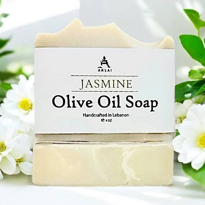 Jasmine - Pure Olive Oil Soap Bar - Handcrafted - All-Natural - Moisturizing & Soothing - 4oz - For All Skin Types - Unisex for wholesale by Arsai Soap