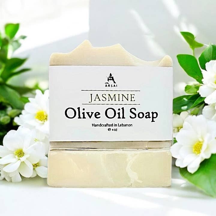 Jasmine - Pure Olive Oil Soap Bar - Handcrafted - All-Natural - Moisturizing & Soothing - 4oz - For All Skin Types - Unisex for wholesale by Arsai Soap