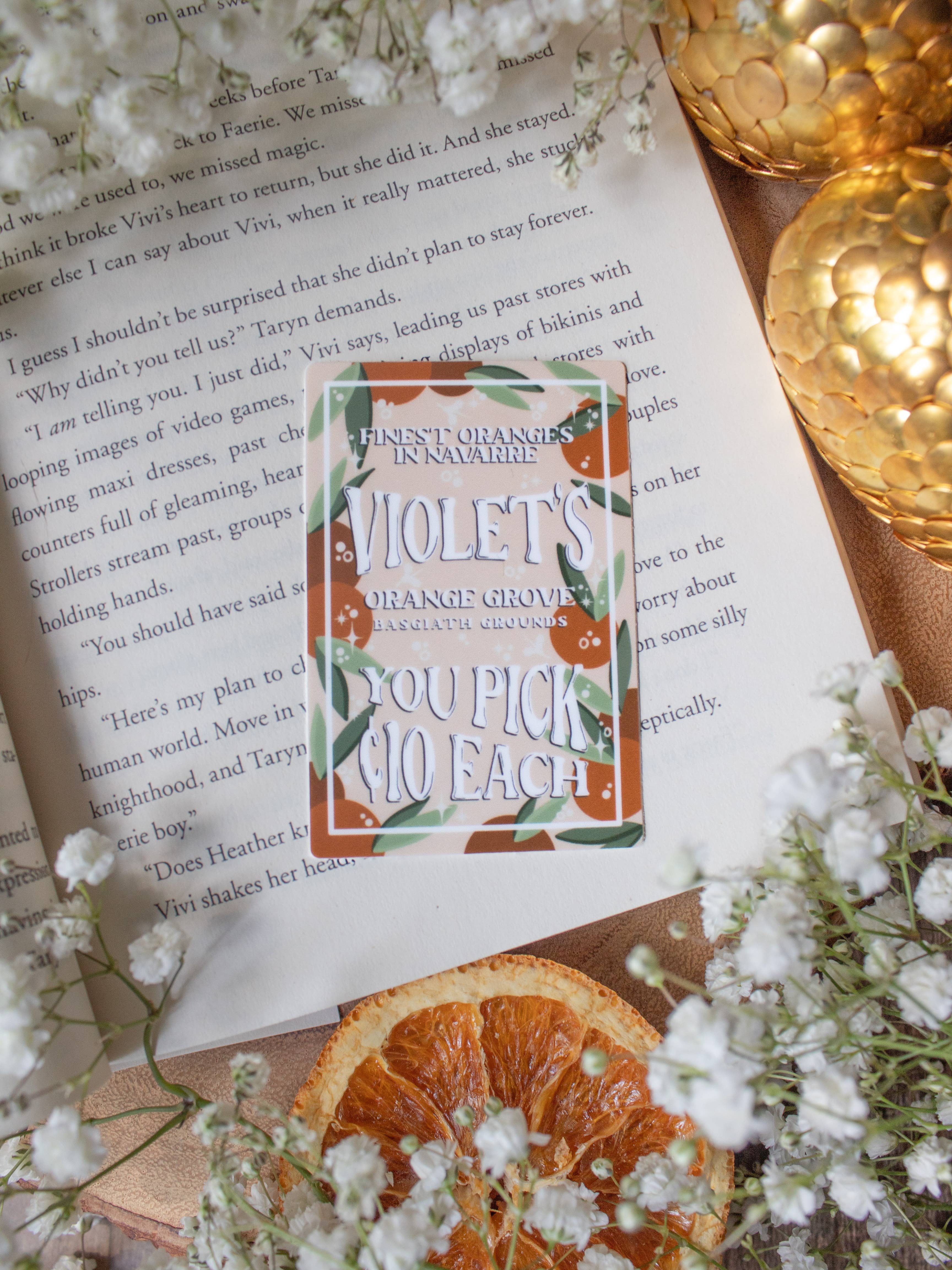 Meaggie Moos - Wholesale Sticker - Fourth Wing | Violet's Orange Grove Sticker