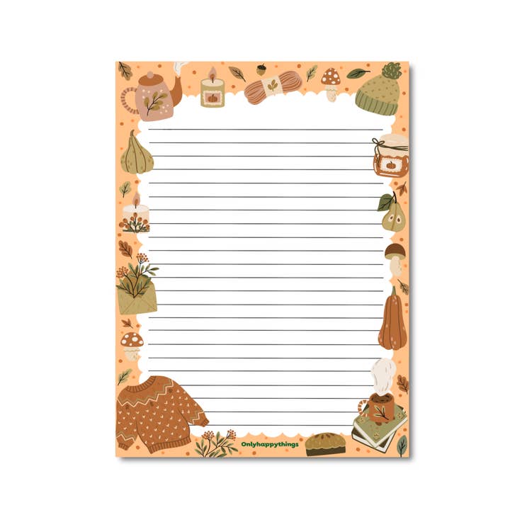 Notepad Cozy autumn A5 for wholesale by Only Happy Things Stationery