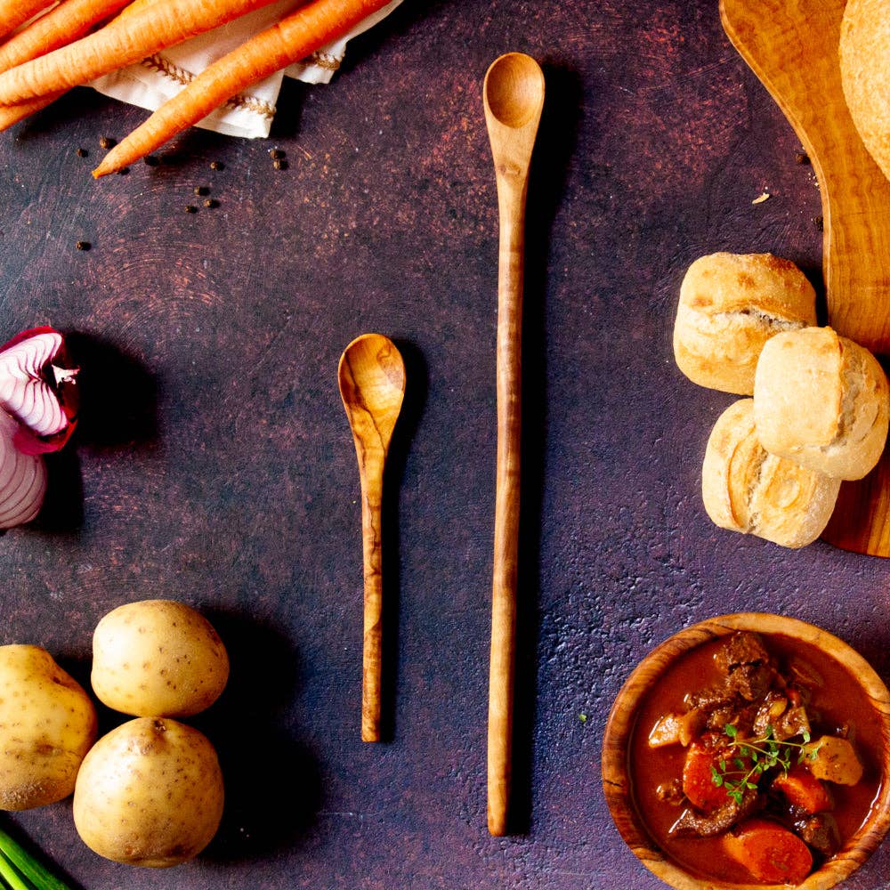 Vesper & Vine - Wholesale Kitchen Spoon - Thin Olive Wood Tasting Spoon2