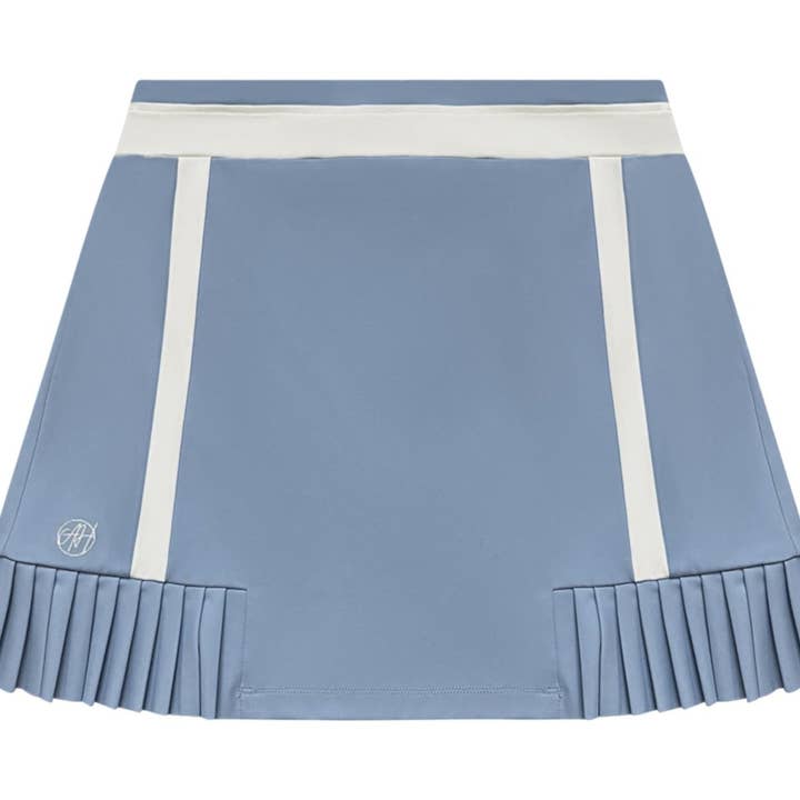 Vanessa Skort – Luxury Women’s Golf & Activewear Skort in Cloud Light Blue for wholesale by Ashley Herrera Luxury Activewear