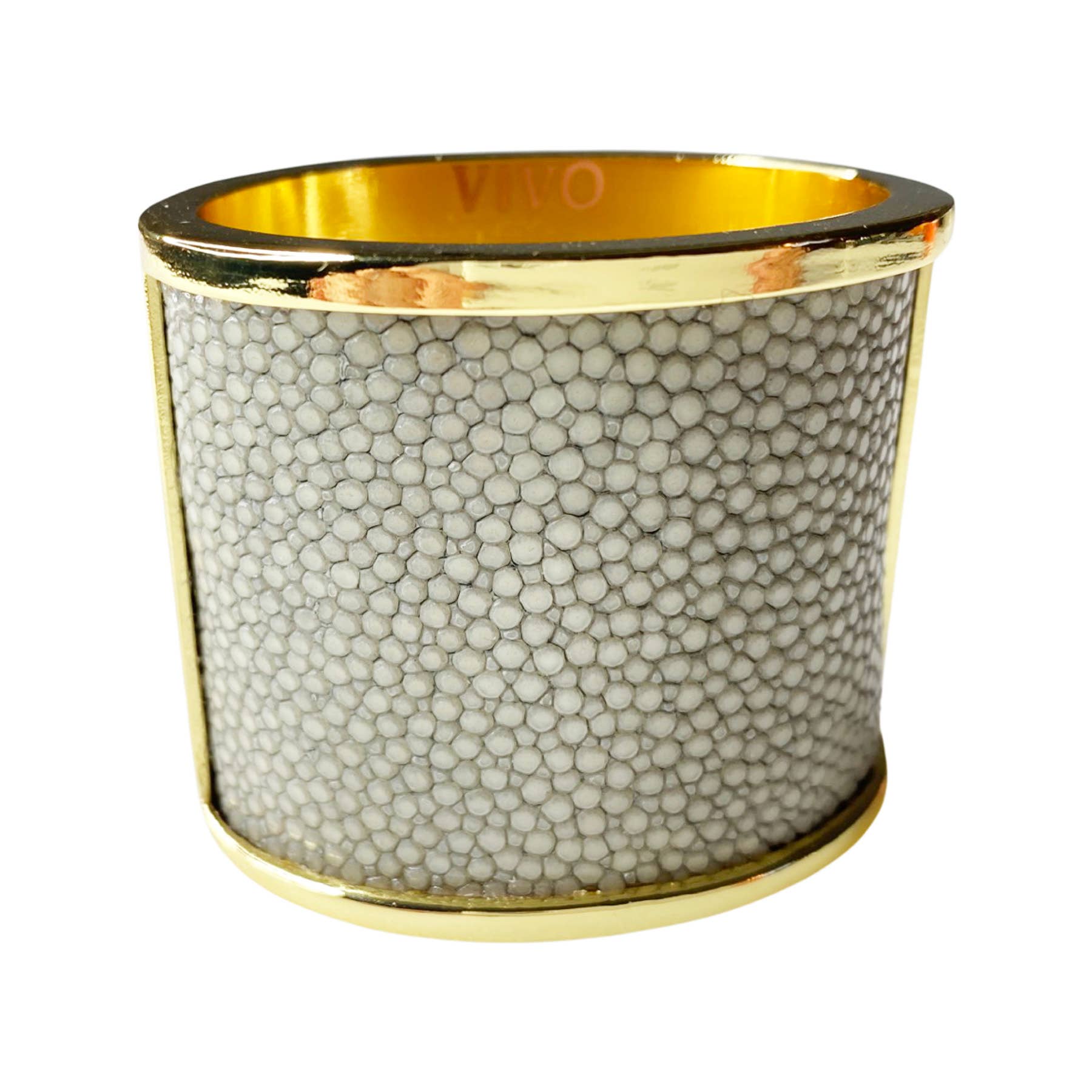 VIVO - Wholesale Napkin Ring - Genuine Shagreen Inlay Gold Napkin Ring3