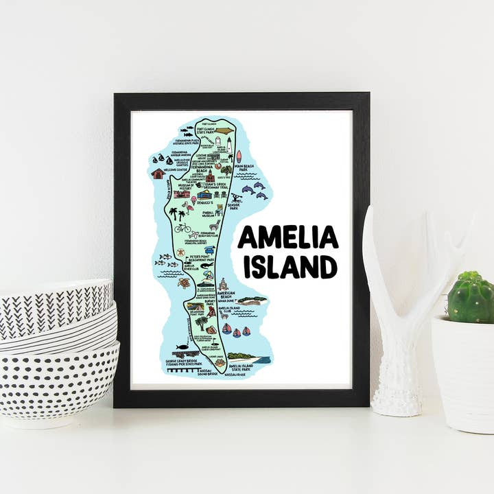 Whereabouts Shop – Engroshandel Kunsttryk – Amelia Island Kort Farve4