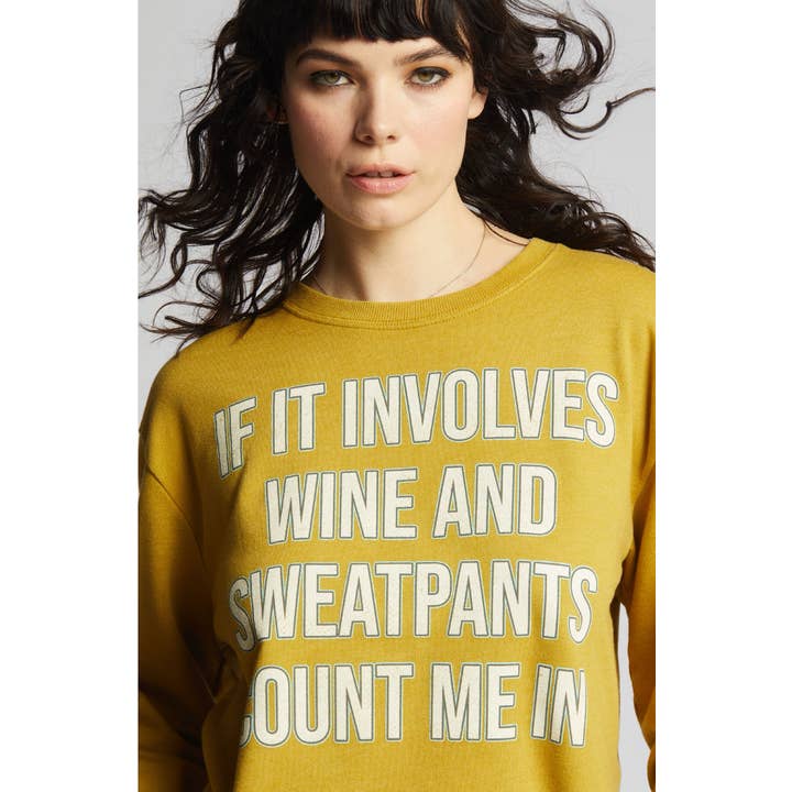 23430 - Wine Involved Sweatshirt for wholesale by Recycled Karma
