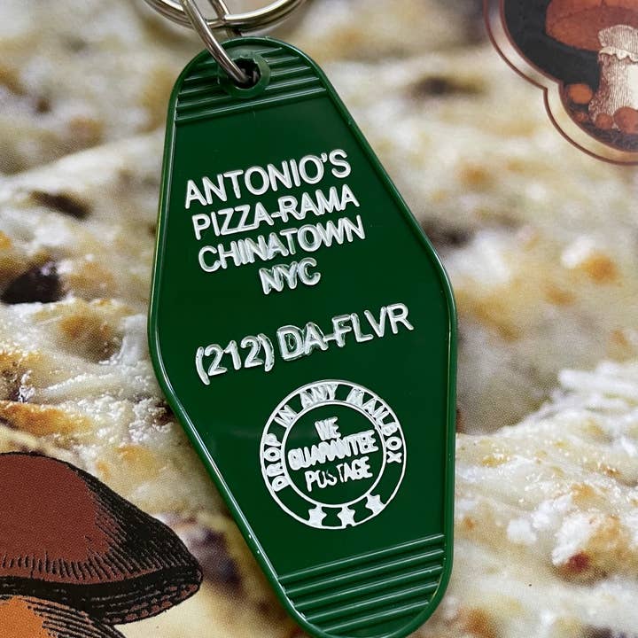Motel Key Fob - Antonio's Pizza-Rama (TMNT) for wholesale by The 3 Sisters Design Co.