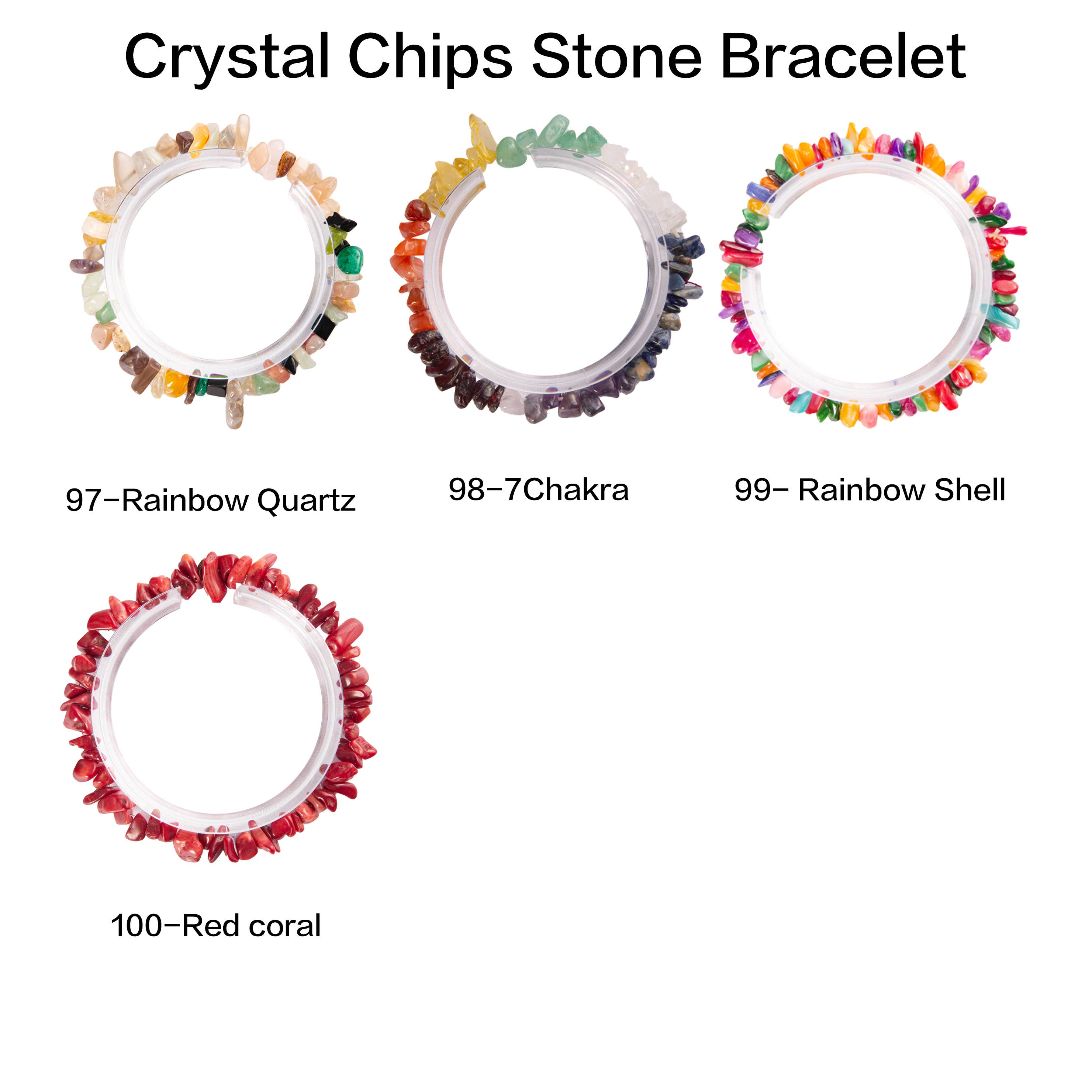 YYDIYcrystal - Wholesale Beaded Bracelet - 4PCs Crystal Bracelets for Couples, Women's chips Bracelet 23