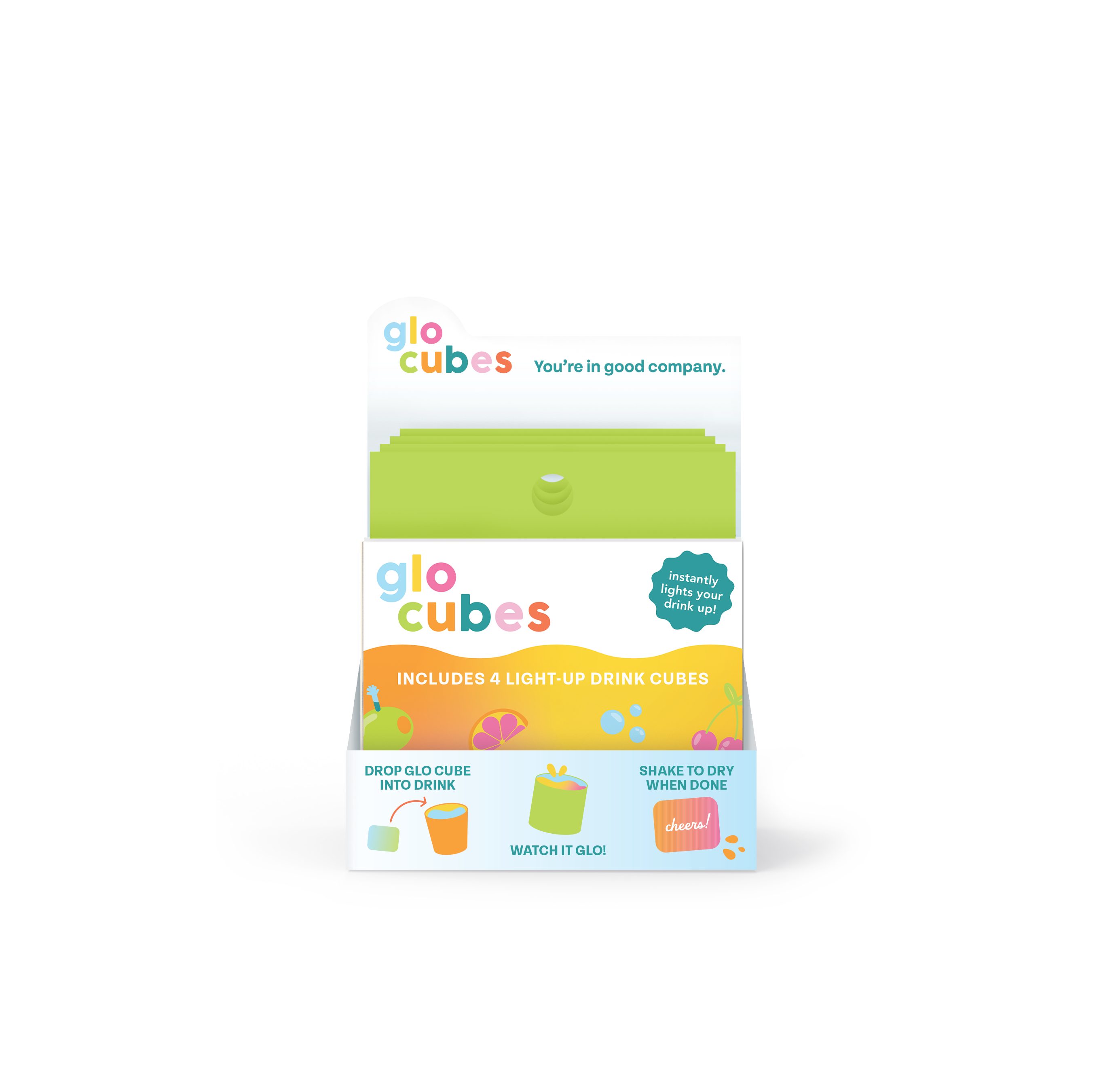 Glo Pals - Wholesale Bar Tool - Glo Cubes Multicolored 4-Pack5