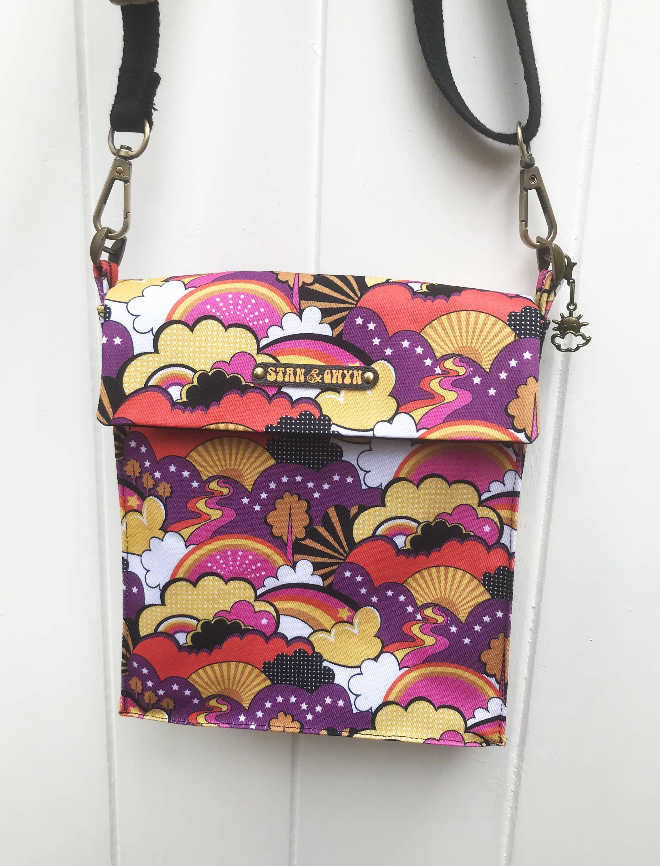 Stan and Gwyn - Vente Sac à bandoulière – femme - Sac arc-en-ciel, sac des années 1960, sac à bandoulière, sac rétro3