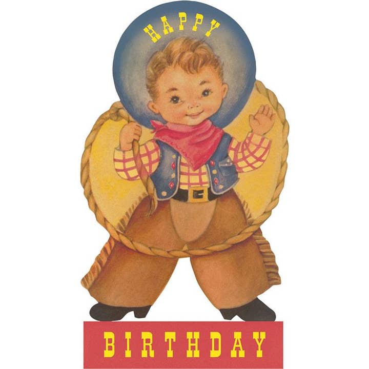 Postcard HB-404 Happy Birthday, Little Cowboy for wholesale by Found Image Press