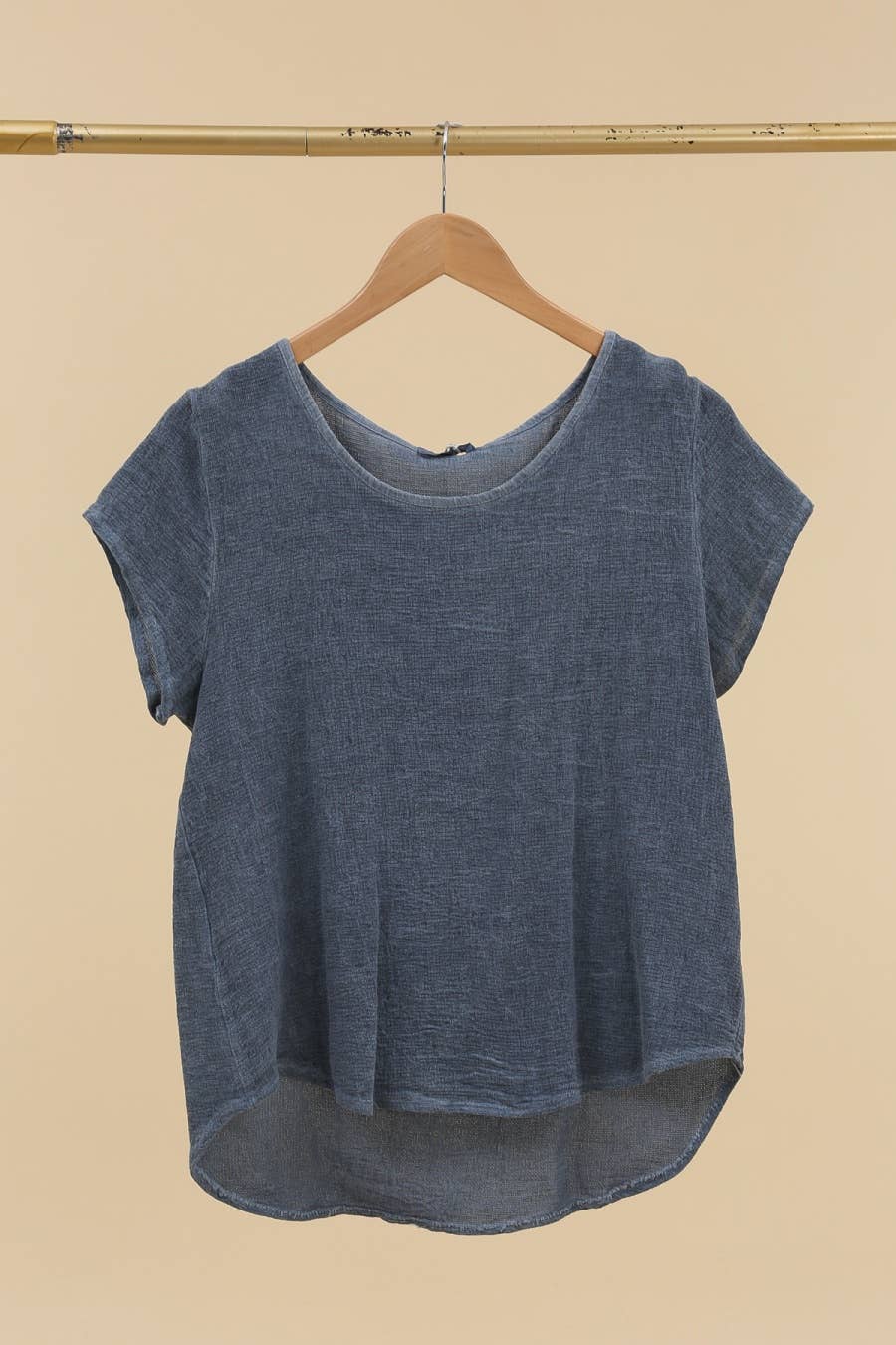 la maison des fibres naturelles – wholesale T-shirt – women's – cotton-linen blend t-shirt, round neck 3389 10% linen 90% cotton10