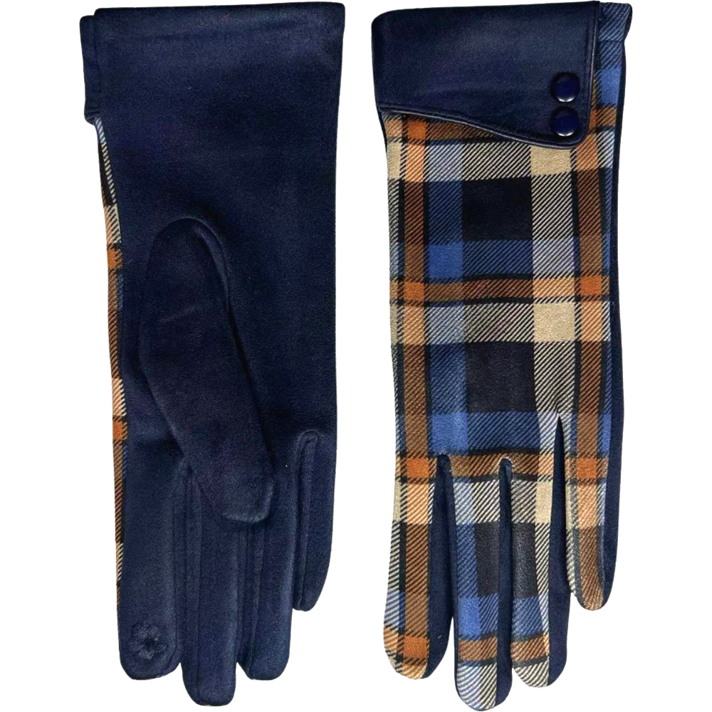 Alba Wholesale – wholesale Gloves – Women's – Check Gloves with Double Button Sleeve1