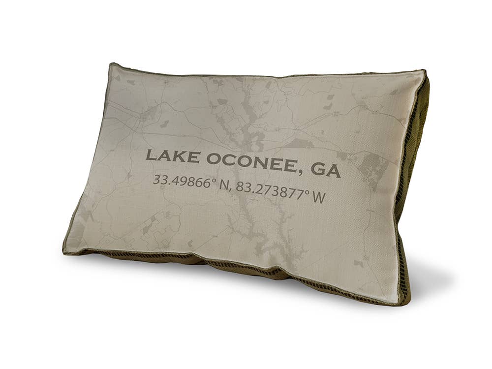 SPLASHWORKS – Almofada decorativa/de sofá por atacado – Almofada Decorativa 23" x 15" - Localização GPS Personalizada3