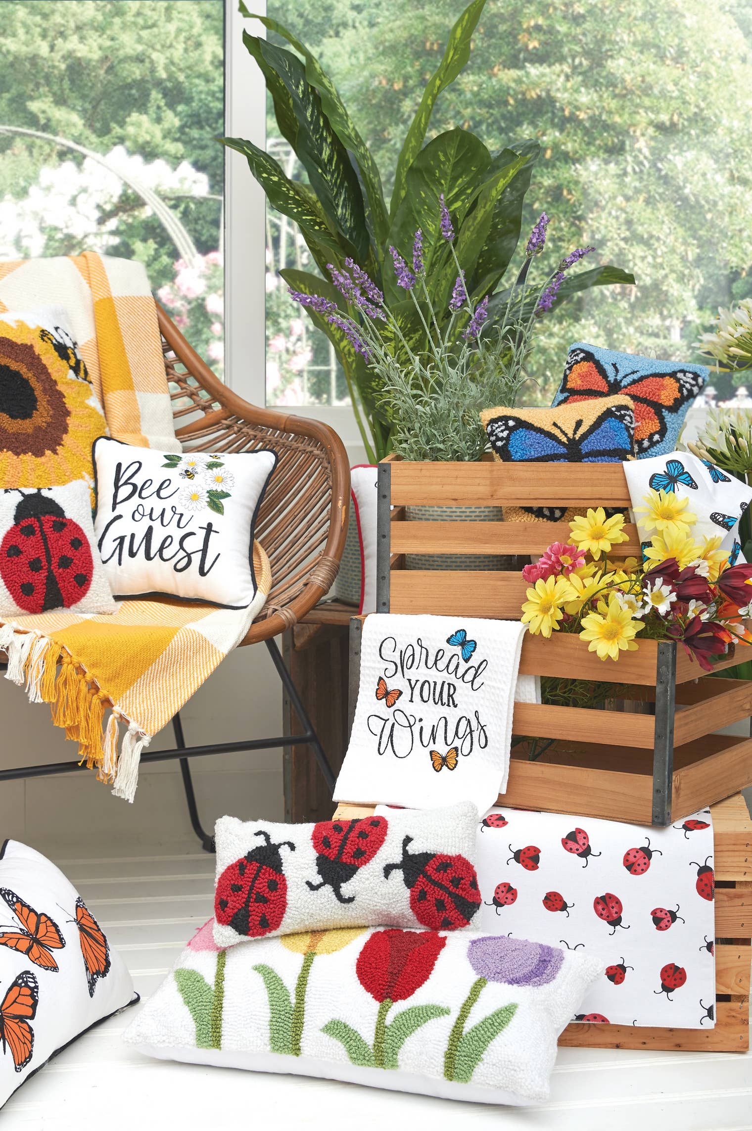 C&F Home - Wholesale Throw/Decorative Pillow - 8" x 8" Monarch Butterfly Hooked Pillow1