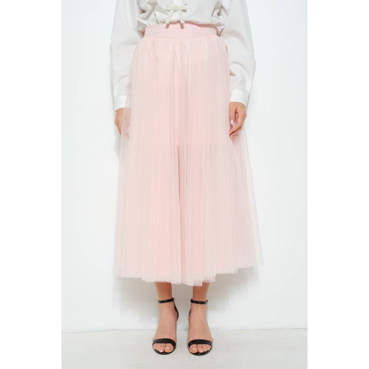 INA - Wholesale Skirt - Women's - High Waist Sheer Layered A-Line Tulle Skirt7