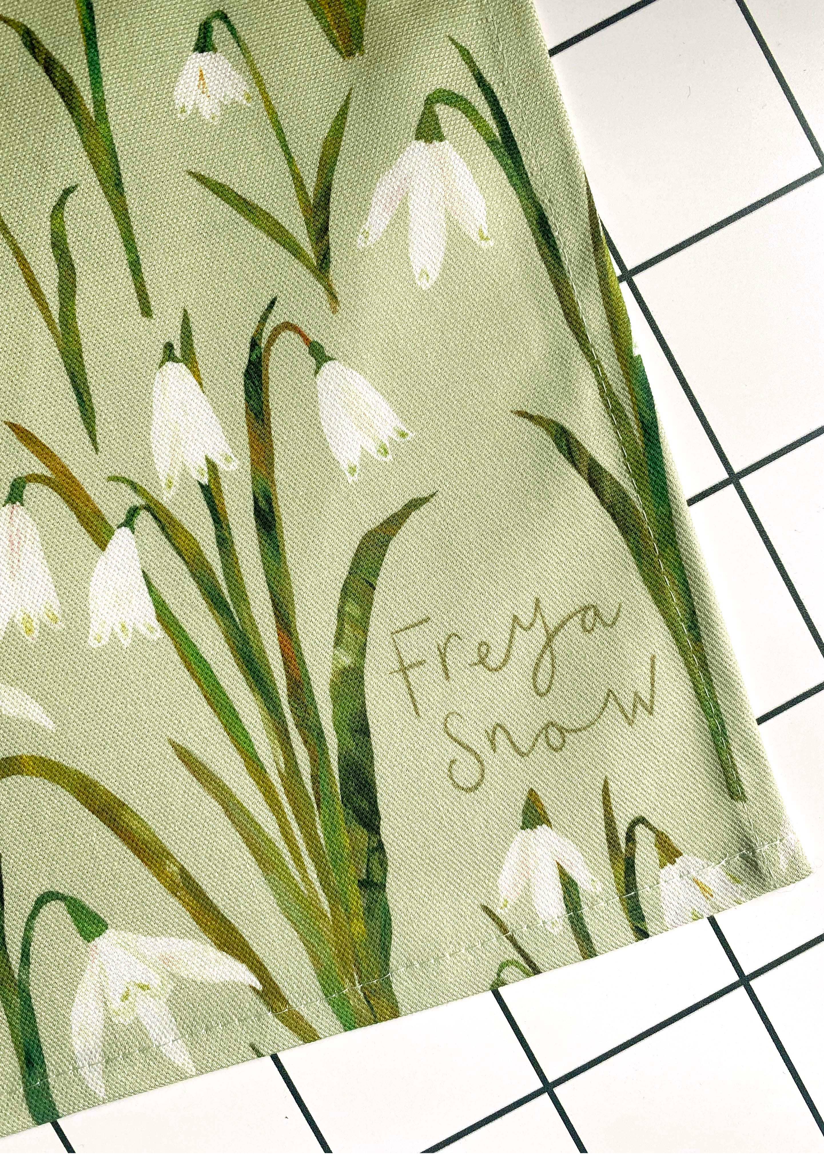 Freya Snow - Wholesale Tea Towel - Snowdrops Tea Towel / Cotton Dish Towel / Kitchen Towel2