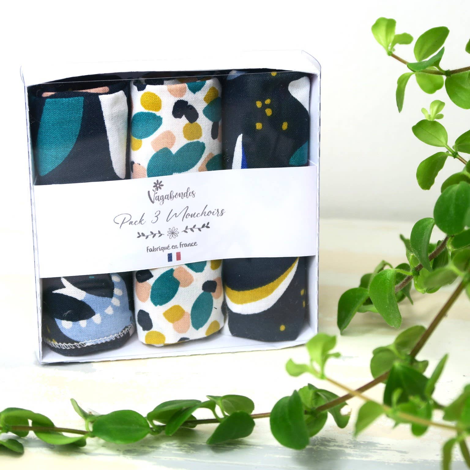 Vagabondes - Wholesale Handkerchief - Unisex - Pack of 3 Cotton Handkerchiefs, Reusable and Eco-friendly12