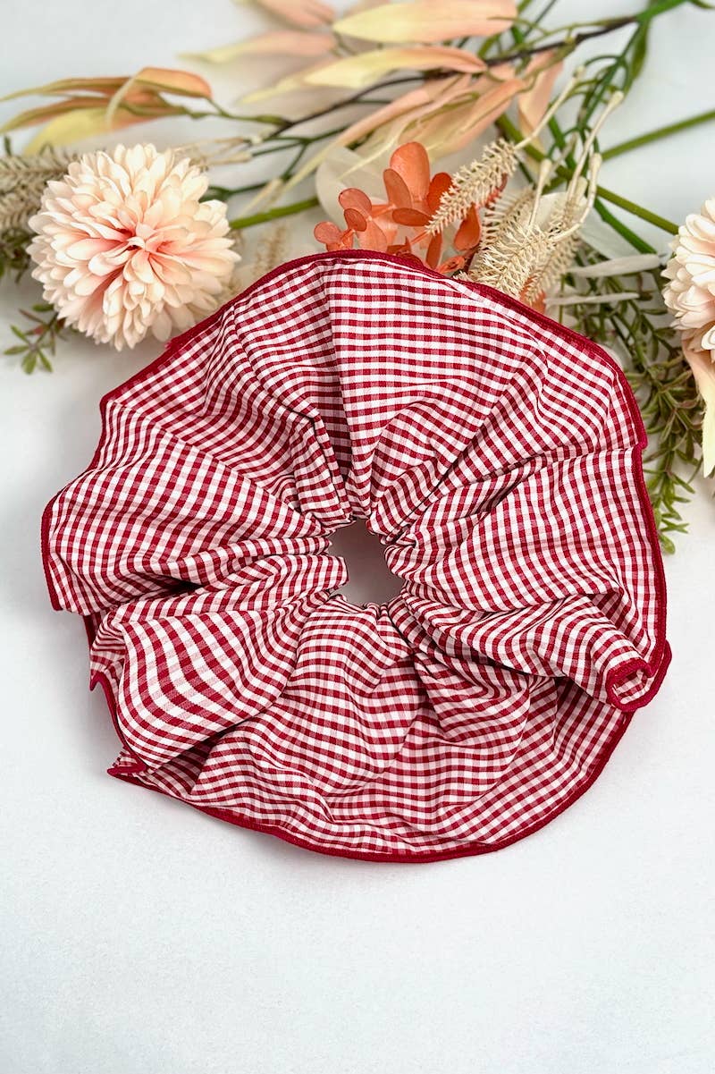 BYREN | ÉLINE L'ATELIER - Wholesale Scrunchie - Women's - Gingham check scrunchie 20cm FQ573