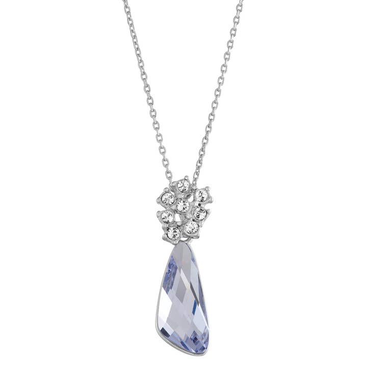 Silver Plated Pendant with Provence Lavender Comet Crystal for wholesale by Luxe on Main LLC