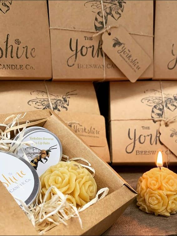 Caixa de presente para cuidados com o corpo pequeno por atacado de Yorkshire Beeswax Candles