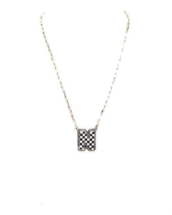 Snowing West - Vente Colliers à pendentif - Collier Initial à Bulles à Carreaux13